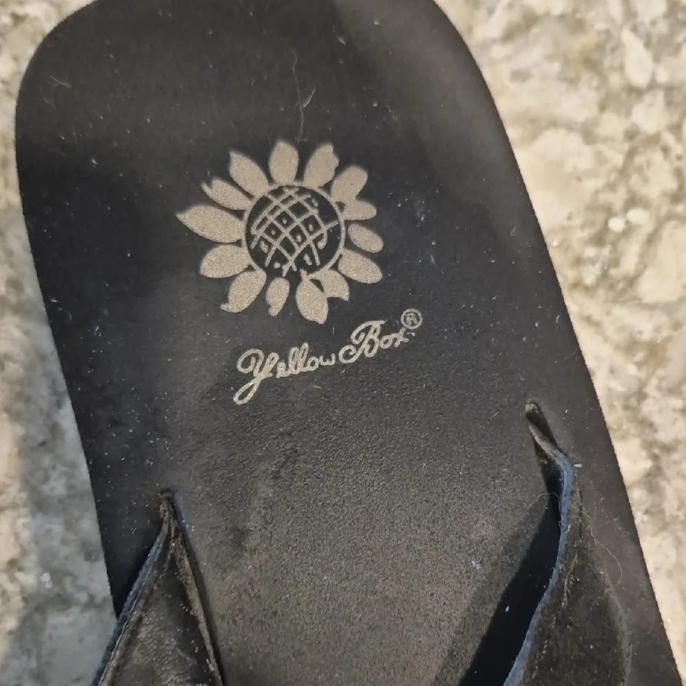 Yellow Box Belicia Black Sandals with Rhinestone and Gold Accents - Picture 2 of 11